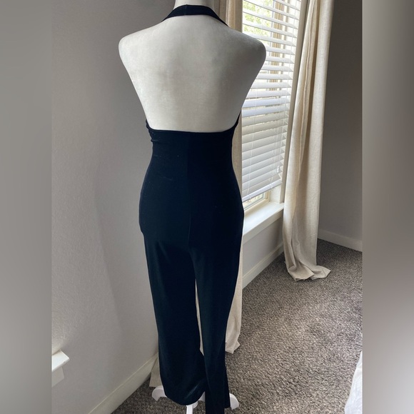 Vintage Velvet Halter Jumpsuit - Picture 2 of 5